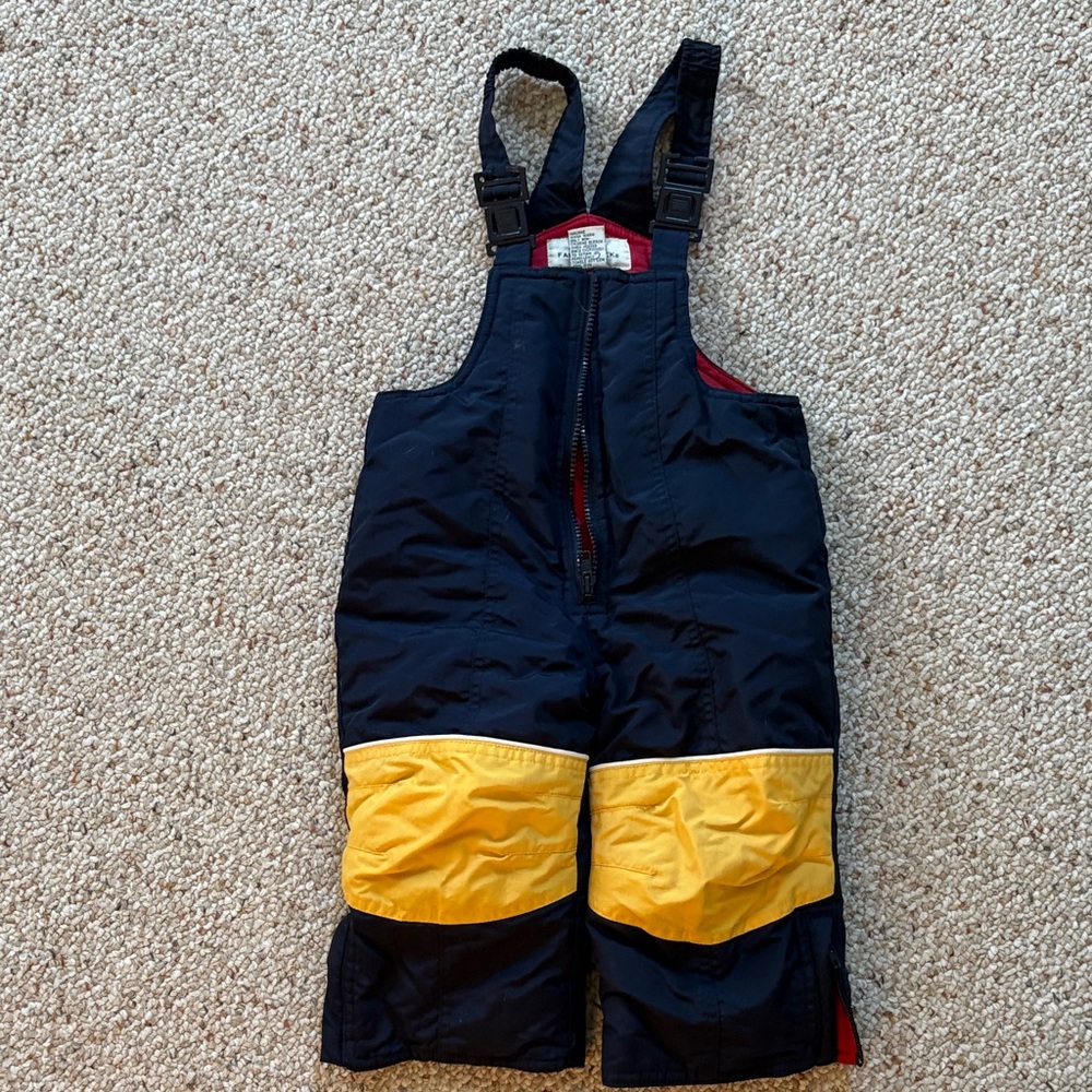 Kids Black and Yellow Snow Bib